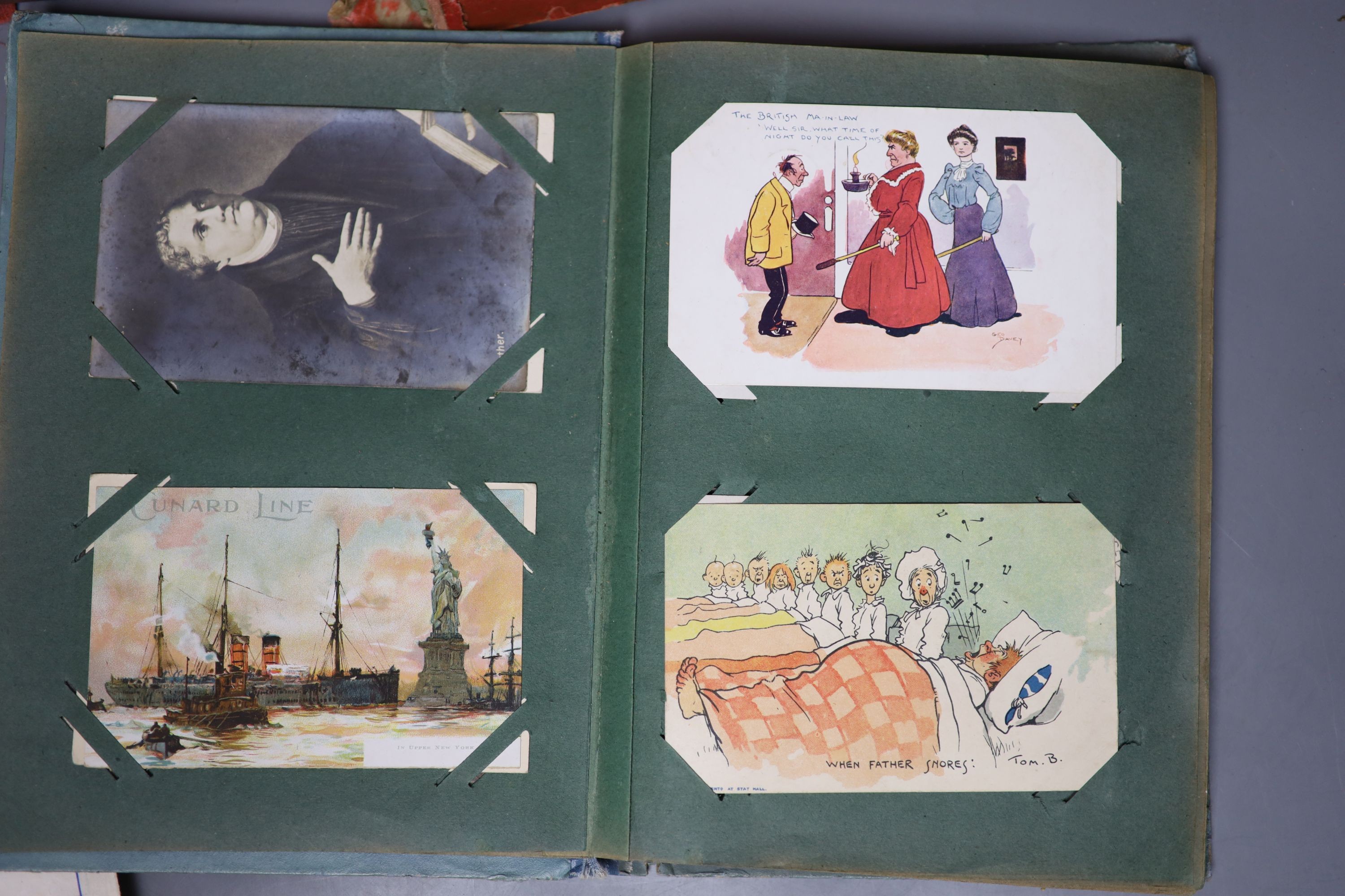 Queen Mary signed Christmas card to Princess Wolkonsky dated 1947/8 various postcards including two albums